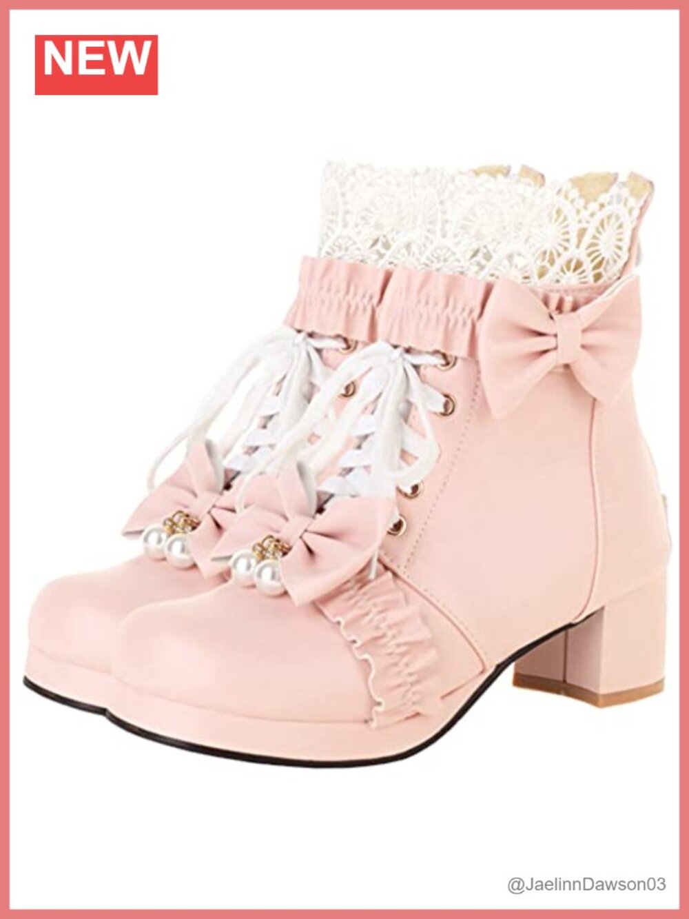 Women's Platform Ankle Boots Lace Up Chunky Block Heel Booties with Bow